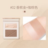 菲鹿儿双色高光阴影修容盘组合粉饼一体盘鼻影侧影粉瘦脸发际线 #02香槟色+咖棕色