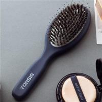 YONSIG猪鬓毛顺发直发气垫梳气垫按摩梳自然鬃毛清洁家用梳子 花青