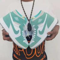 aj1复刻乔一高帮低帮男女鞋春秋款篮球鞋韩版潮流百搭情侣倒钩 蒂芙尼绿 50