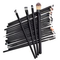 20支电镀彩色化妆套刷美妆工具套装眼影粉底刷高光刷黑色 黑色