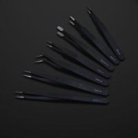 镊子不锈钢加厚尖头手工家用圆头扁头美妆镊子防静电精密电子元件 加硬ESD镊子全套.