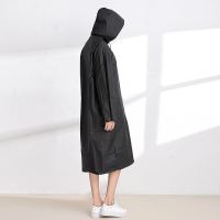 高档单人雨衣防暴雨全身男款军工干活女士新款雨披成人劳保工作服 普通长款黑色EVA[薄] 成人身高155CM-185CM均