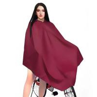 雨衣电动车摩托车骑行自行车加大加厚电瓶车雨披面罩单人成人男女 3XL带单帽檐枣红色[不护脸]