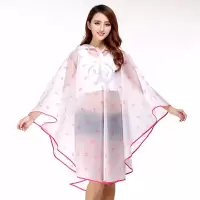 天夕雨加厚EVA斗篷款雨披学生雨衣男自行车电动车单人成人雨衣女 红色嘴唇斗篷 均码