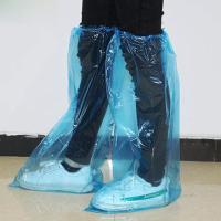 一次性雨衣加厚户外成人骑行旅游雨披便携式透明塑料雨衣连帽套装 单买长筒鞋套 5个装