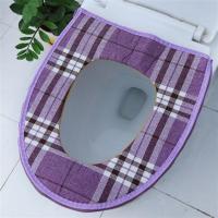 夏季清凉 亚麻舒适马桶 坐垫套拉链式 外套式 坐便垫 紫色2件装