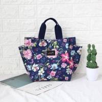 2020新款带水杯手提袋便当包妈咪包妈妈包外出大容量带饭包饭盒袋 牡丹花