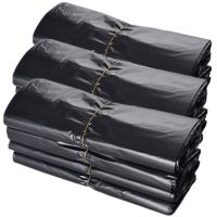 垃圾袋加厚家用手提黑色大号家庭厨房特厚背心方便袋塑料袋子批发 经济薄32*52cm[适合办公] 50个手提式垃圾袋