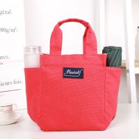 2021新带饭手提袋子帆布妈咪包饭盒水午餐便当包拎装饭盒袋手提包 小号红色