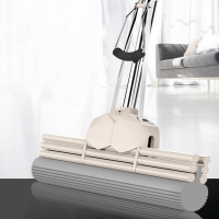 好太太大号38cm海绵拖把滚轮式家用懒人挤水拖把头胶棉吸水拖地布 灰色 共1个原装头[螺丝款式]