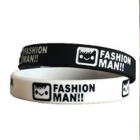 手环男硅胶饰品情侣手链男学生韩版个性潮日韩女韩版夜光百搭炫酷 黑白手环一对 大码