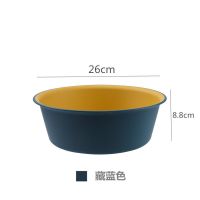 塑料家用学生宿舍洗脸盆加厚大中小号洗脚盆洗衣服洗菜盆开学 一个盆2个色(深蓝)小号