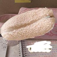 日系ins大容量小熊笔袋可爱卡通帆布文具收纳袋简约少女心手提袋 羔羊熊 只要笔袋