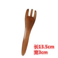 头部五齿推拿点穴拨筋棒按摩爪抓 头疗梳 长柄足疗板肩颈背部刮叉 棕色三爪 1个