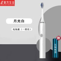 南方生活电动牙刷充电式声波超全自动软毛刷学生党情侣套装男士女 白色电池款送电池 牙刷1
