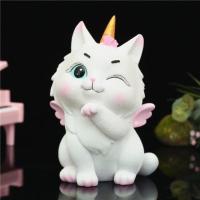 独角猫儿童存钱罐可存可取女孩储蓄罐礼物桌面装饰品摆件储钱罐子 可爱独角猫钱罐-睁眼 独角猫系列