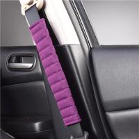 布艺夏季防滑亚麻透气安全带套护肩套四季车用保险带套一对装一根 布料紫色 27cm一根