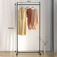 衣帽架家用落地轻奢室内阳台挂衣架简约单杆晾衣架子衣帽鞋架 普通兒穜款-黑色-60CM