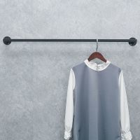 店服装店女装衣架展示架正侧挂组合货架上墙装饰架壁挂式挂衣服架 厚料 80cm长 黑色正挂 一字