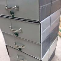 新品电子秤收纳盒零钱箱带锁储物箱钱箱盒子抽屉秤盒放钱的铁盒子 薄款金属彩涂材质