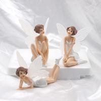 花仙子蛋糕装饰摆件唯美白色翅膀小仙女生日甜品台情景装扮三件套 花仙子3件套 1套