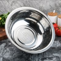 洗菜盆沥水篮不锈钢漏盆面盆菜篮子菜筐淘米厨房洗衣洗脸洗脚盆 沥水盆[漏盆]买1发2个 23cm 小号