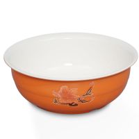 陶瓷和面盆大号厨房加厚加深陶瓷发面盆揉面盆洗菜盆不粘盆 橙色雕花 10寸直径25高8