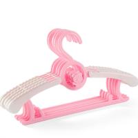 收纳可叠挂儿童宝宝婴儿连挂伸缩衣架撑子整理神器新生衣服挂 可调节+升级防滑+加厚(红) 五个装