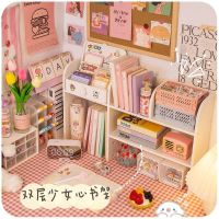 ins无印风木塑板多层小书架多功能杂物桌面收纳神器 多层木质收纳架(不带抽屉) 单买