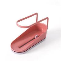 塑料抹布架厨房台面清洁沥水置物架水槽洗碗抹布海绵收纳架 红色