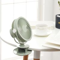 摇头电风扇爆款静音学生宿舍小风扇书桌台式夹风扇家用办公床头扇 绿茶色+USB充电+2000AM电池