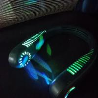 无叶挂脖风扇便捷式迷你小风扇USB可充电制冷大风力懒人挂颈脖 3000毫安标配复古绿带三色灯 没有会员卡