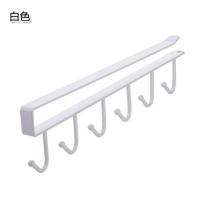 厨房挂钩架免打孔钩子橱柜置物下挂架悬挂式长条免钉排钩一排挂钩 [橱柜6连钩]白色1个装