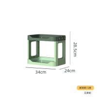 厨房置物架落地放蔬菜篮子多层用品储物筐玩具收纳箱家用大全用品 绿色层架款-2层[不带轮]