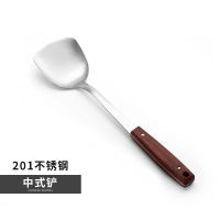 304不锈钢加厚锅铲木柄铲勺家用炒菜铲子长柄汤勺套装厨房用品 201加厚紫檀木柄铲