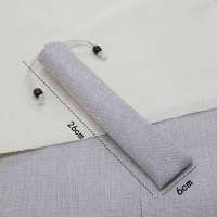 餐具收纳袋吸管包包帆布袋便携收纳袋勺子叉子筷子吸管收纳袋子 [仿麻]灰色束口袋