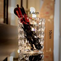 透明化妆刷收纳桶桌面美妆刷收纳盒梳妆台彩妆眉笔眼线笔收纳筒 钻纹刷桶