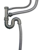 厨房水槽下水器 防臭304不锈钢洗菜盆双葫芦硬管溢水全套安装配件 双槽软管式(不带落水头)