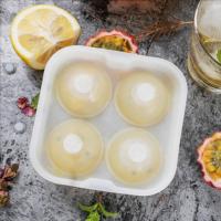 创意无毒硅胶大球形冰格圆形冰球模具威士忌冰块果冻水信玄饼模具 升级款4孔模具+漏斗+塞子