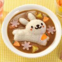 儿童宝宝小兔子海豚饭团模具四件套装日本卡通便当包饭团diy神器 小兔子海豚饭团模具