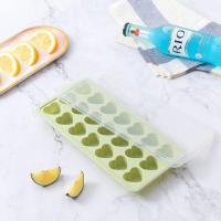 创意心形冰块模具圆形冰球冰箱制冰盒硅胶月饼奶黄流心馅点心烘焙 青色 14格冰格[送滴管]