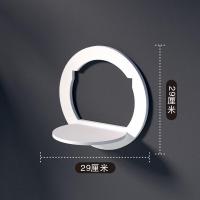 免打孔床头置物架壁挂客厅墙面装饰卧室墙壁挂架挂墙花架墙上隔板 圆形挂架(1个装) 背胶挂钩