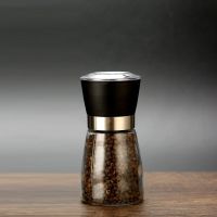 胡椒研磨器不锈钢手动可调粗细现磨胡椒粉神器花椒海盐米粉研磨瓶 矮款单头研磨器