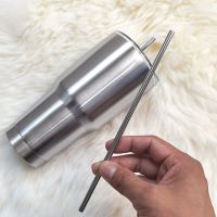 [超冰制冷]大容量不锈钢保温杯马克杯保冷冰霸杯双层咖啡杯水杯 [不含冰霸杯]不锈钢吸管+吸管刷 亮银色