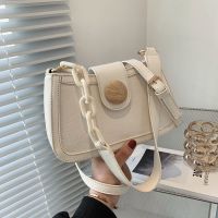 高级感流行压痕包包女2021新款法式小众女士百搭单肩腋下包斜挎包 高级感白色