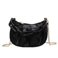 洋气爆款包包女2021流行新款潮时尚链条斜挎包百搭ins迷你手提包 黑色