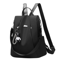 双肩包2021年新款 时尚大容量书包牛津布女士背包女大学生简约女 牛津布黑色