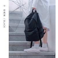旅游双肩包女2021新款时尚休闲旅行背包男韩版高中学生书包ins风 经典黑