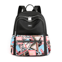 牛津布双肩包女夏2021新款韩版休闲尼龙布大容量旅行旅游背包书包 魔方块