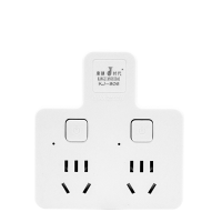 插头转换器usb开关多功能一拖二三排插转接头智能插座多孔位家用 一转二 独立开关[品字形]